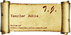 Teszler Júlia névjegykártya